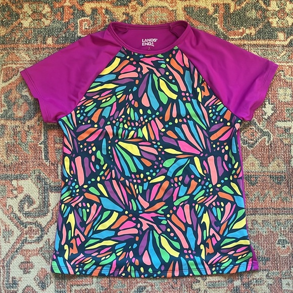 Land’s End 3-Piece Swimsuit Set - tankini top, bikini bottom, rashguard - EUC - Picture 8 of 10